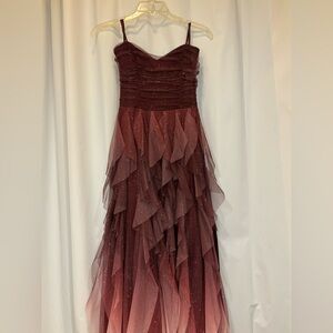 Windsor Juniors' Strapless Tulle Ombre Pink Prom Formal Dress